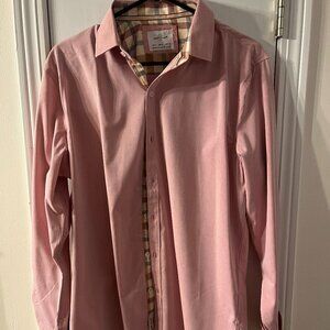 Mens pink button down shirt M